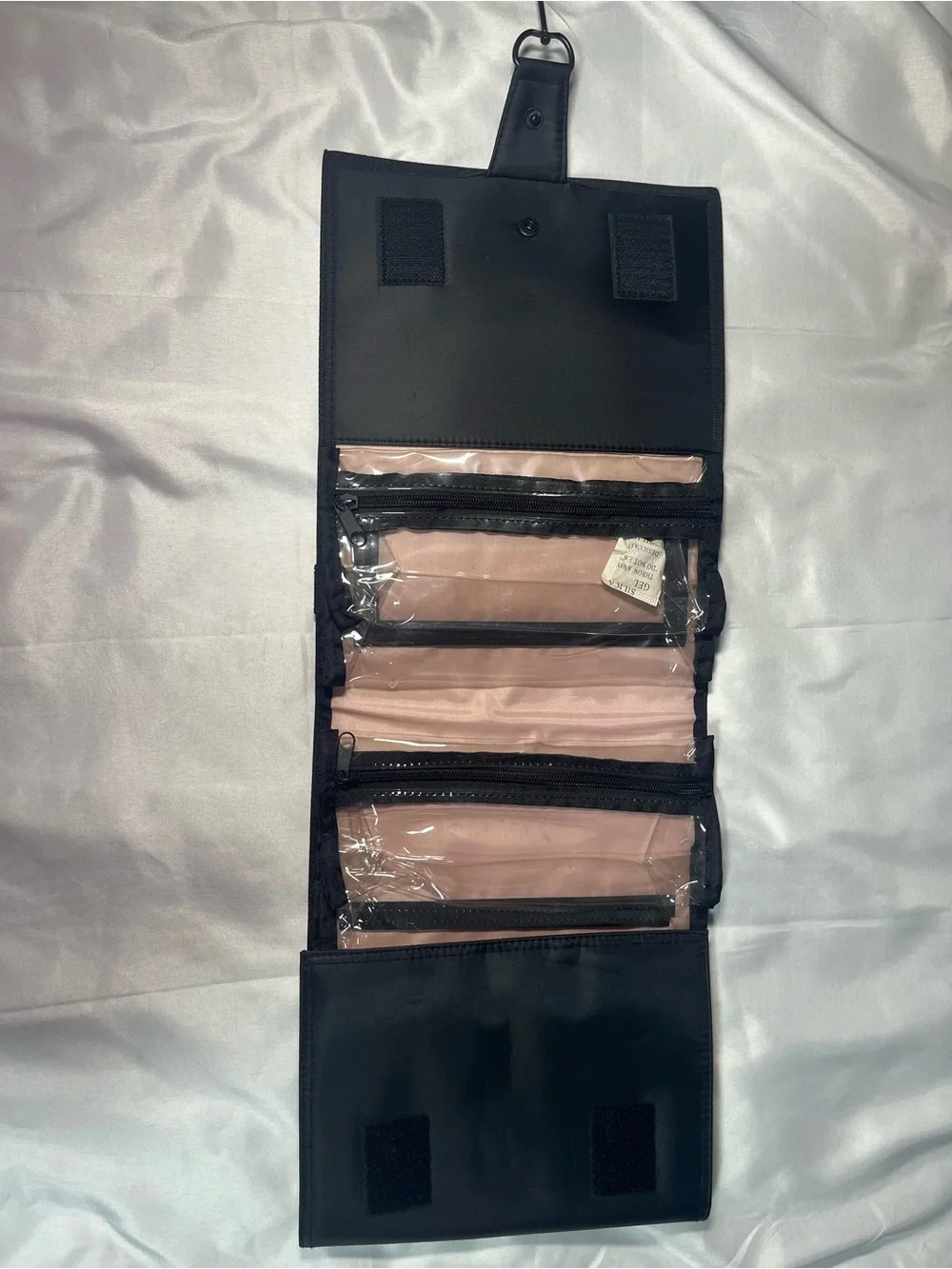 Mary Kay Travel Roll‎ Up Bag Hanging Cosmetic Organizer Black Removable Pouches
